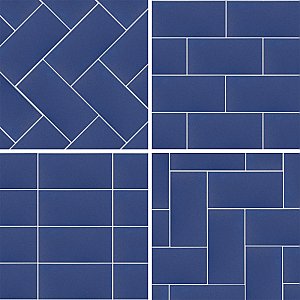 Piscina Brick Glossy Cobalto 9-5/8" x 19-1/2" Porcelain Floor and Wall Tile - 8 Tiles Per Case - 10.64 Square Feet