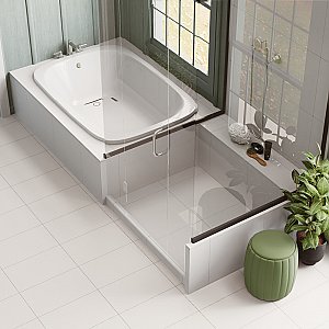 Piscina Brick Glossy Blanco 9-5/8" x 19-1/2" Porcelain Floor and Wall Tile - 8 Tiles Per Case - 10.64 Square Feet