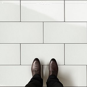 Piscina Brick Glossy Blanco 9-5/8" x 19-1/2" Porcelain Floor and Wall Tile - 8 Tiles Per Case - 10.64 Square Feet