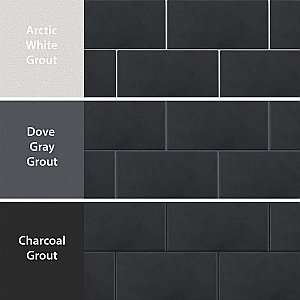 Piscina Brick Matte Nero 9-5/8" x 19-1/2" Porcelain Floor and Wall Tile - 8 Tiles Per Case - 10.64 Square Feet