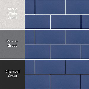 Piscina Brick Matte Cobalto 9-5/8" x 19-1/2" Porcelain Floor and Wall Tile - 8 Tiles Per Case - 10.64 Square Feet