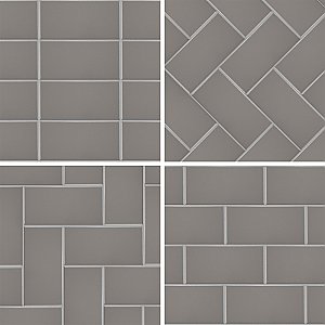 Piscina Brick Matte Dark Grey 9-5/8" x 19-1/2" Porcelain Floor and Wall Tile - 8 Tiles Per Case - 10.64 Square Feet