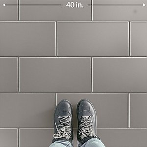 Piscina Brick Matte Dark Grey 9-5/8" x 19-1/2" Porcelain Floor and Wall Tile - 8 Tiles Per Case - 10.64 Square Feet