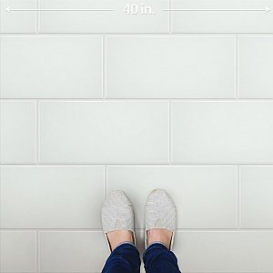 Piscina Brick Matte Blanco 9-5/8" x 19-1/2" Porcelain Floor and Wall Tile - 8 Tiles Per Case - 10.64 Square Feet