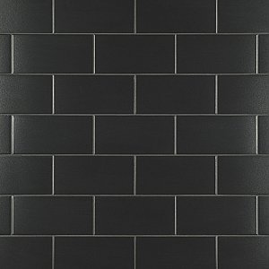 Piscina Brick Nero Brillo 4-3/4" x  9-5/8" Porcelain Floor & Wall Tile -34 Tiles Per Case - 11.22 Sq. Ft.