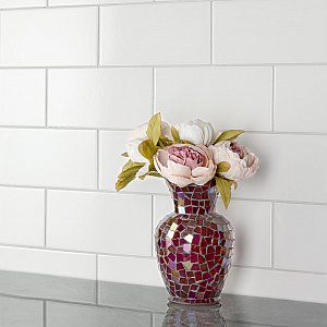Piscina Brick Blanco Brillo 4-3/4" x 9-5/8" Porcelain Floor & Wall Tile - 34 Tiles Per Case - 11.22 Sq. Ft.