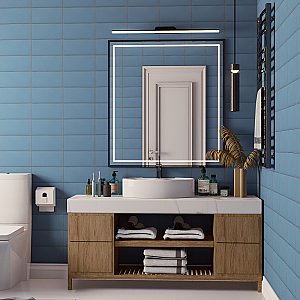 Piscina Brick Matte Blue 4-3/4" x 9-5/8" Porcelain Floor and Wall Tile - 34 Tiles Per Case - 11.22 Square Feet