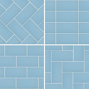 Piscina Brick Matte Blue 4-3/4" x 9-5/8" Porcelain Floor and Wall Tile - 34 Tiles Per Case - 11.22 Square Feet