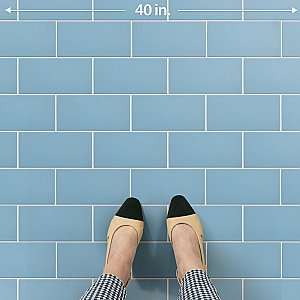 Piscina Brick Matte Blue 4-3/4" x 9-5/8" Porcelain Floor and Wall Tile - 34 Tiles Per Case - 11.22 Square Feet