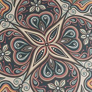 Imagine Tapestry Mandala 19-3/8" x 19-3/8" Porcelain Floor & Wall Tile - Sold Per Case of 4 - 10.56 Sq. Ft.