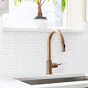 Carrione Penny Matte Carrara 9-3/4" x 11-1/2" Porcelain Mosaic Tile- Per Case of 10 - 8.60 Sq. Ft.