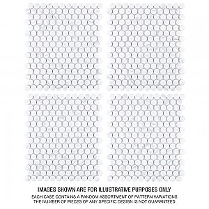Carrione Penny Matte Carrara 9-3/4" x 11-1/2" Porcelain Mosaic Tile- Per Case of 10 - 8.60 Sq. Ft.