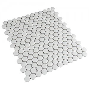 Gotham Penny Round Unglazed Porcelain Tile - Off-White - Per Case of 10 Sheets - 7.97 Square Feet