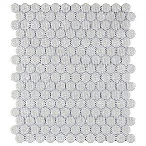 Gotham Penny Round Unglazed Porcelain Tile - Off-White - Per Case of 10 Sheets - 7.97 Square Feet