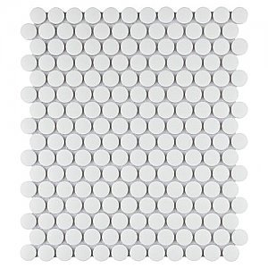 Gotham Penny Round Unglazed Porcelain Tile - Off-White - Per Case of 10 Sheets - 7.97 Square Feet