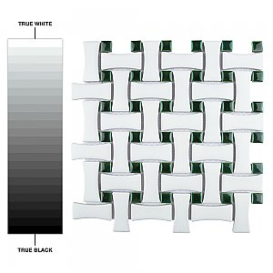 Metro Ion Dog Bone Basket Weave Emerald Dot with Matte White 10" x 10" Mosaic Floor & Wall Tile - 10 Tiles Per Case - 7.1 Sq. Ft.