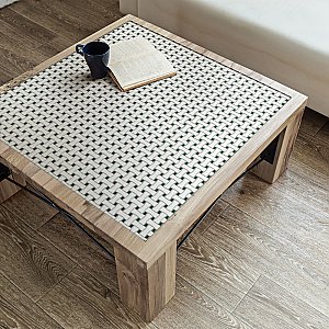 Metro Ion Dog Bone Basket Weave Emerald Dot with Matte White 10" x 10" Mosaic Floor & Wall Tile - 10 Tiles Per Case - 7.1 Sq. Ft.