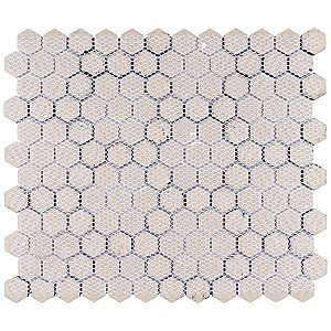 Metro 1" Hex M White w/M Bk Honeycomb 10-1/4" x 11-7/8" Porcelain Mosaic Tile - Sold Per Case of 10 - 8.6 Sq. Ft.
