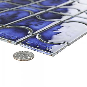 Montego Sapphire 12" x 12-1/2" Porcelain Mosaic Tile -10 Tiles Per Case -10.6 Sq. Ft.