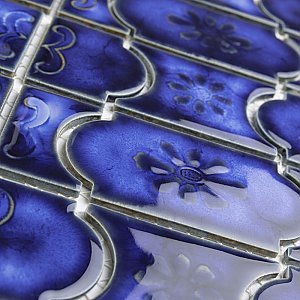 Montego Sapphire 12" x 12-1/2" Porcelain Mosaic Tile -10 Tiles Per Case -10.6 Sq. Ft.