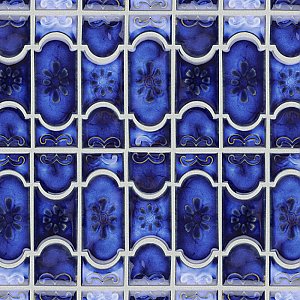 Montego Sapphire 12" x 12-1/2" Porcelain Mosaic Tile -10 Tiles Per Case -10.6 Sq. Ft.
