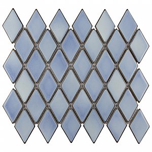 Hudson Kite Frost Blue 10-1/4" x 11-3/4" Porcelain Mosaic Tile - Sold Per Case of 10 - 8.60 Square Feet