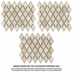 Hudson Kite Truffle 10-1/8" x 11-3/4" Porcelain Mosaic Tile -10 Sheets Per Case -8.56 Sq. Ft.