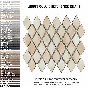Hudson Kite Truffle 10-1/8" x 11-3/4" Porcelain Mosaic Tile -10 Sheets Per Case -8.56 Sq. Ft.