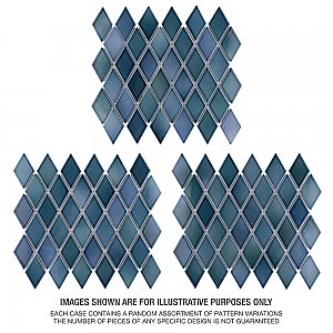 Hudson Kite Aquamarine 10-1/8" x 11-3/4" Porcelain Mosaic Tile -10 Sheets Per Case -8.56 Sq. Ft.