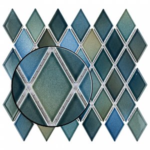 Hudson Kite Lagoon 10-1/4"x11-3/4" Porcelain Mosaic Tile - Sold Per Case of 10 - 8.56 Square Feet