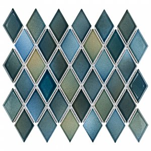 Hudson Kite Lagoon 10-1/8" x 11-3/4" Porcelain Mosaic Tile -10 Sheets Per Case -8.56 Sq. Ft.