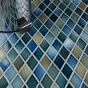 Hudson Kite Lagoon 10-1/8" x 11-3/4" Porcelain Mosaic Tile -10 Sheets Per Case -8.56 Sq. Ft.