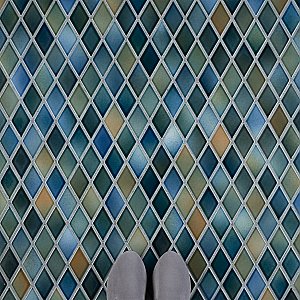 Hudson Kite Lagoon 10-1/8" x 11-3/4" Porcelain Mosaic Tile -10 Sheets Per Case -8.56 Sq. Ft.
