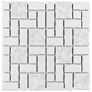 Academy White 11-7/8" x 11-7/8" Porcelain Mosaic Tile -10 Sheets Per Case -10 Sq. Ft.