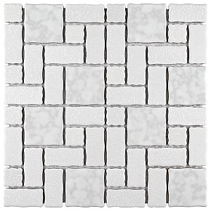 Academy White 11-7/8" x 11-7/8" Porcelain Mosaic Tile -10 Sheets Per Case -10 Sq. Ft.