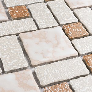 Academy Beige 11-7/8" x 11-7/8" Porcelain Mosaic Tile -10 Sheets Per Case -10 Sq. Ft.
