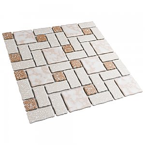 Academy Beige 11-7/8" x 11-7/8" Porcelain Mosaic Tile -10 Sheets Per Case -10 Sq. Ft.