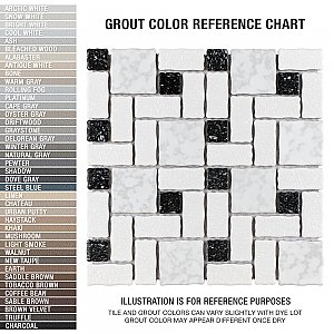 Academy White and Black 11-7/8" x 11-7/8" Porcelain Mosaic Tile -10 Sheets Per Case -10 Sq. Ft.