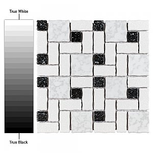 Academy White and Black 11-7/8" x 11-7/8" Porcelain Mosaic Tile -10 Sheets Per Case -10 Sq. Ft.