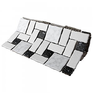 Academy White and Black 11-7/8" x 11-7/8" Porcelain Mosaic Tile -10 Sheets Per Case -10 Sq. Ft.
