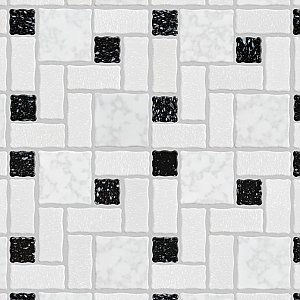Academy White and Black 11-7/8" x 11-7/8" Porcelain Mosaic Tile -10 Sheets Per Case -10 Sq. Ft.