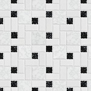 Academy White and Black 11-7/8" x 11-7/8" Porcelain Mosaic Tile -10 Sheets Per Case -10 Sq. Ft.