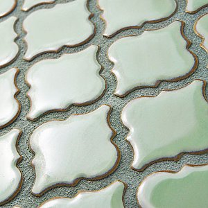 Hudson Tangier Light Green 12-3/8" x 12-3/8" Porcelain Mosaic Tile -10 Sheets Per Case -11 Sq. Ft.