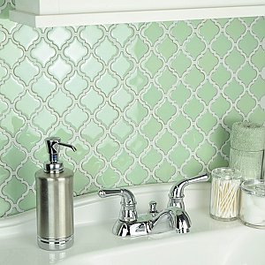 Hudson Tangier Light Green 12-3/8" x 12-3/8" Porcelain Mosaic Tile -10 Sheets Per Case -11 Sq. Ft.