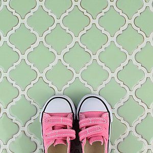 Hudson Tangier Light Green 12-3/8" x 12-3/8" Porcelain Mosaic Tile -10 Sheets Per Case -11 Sq. Ft.
