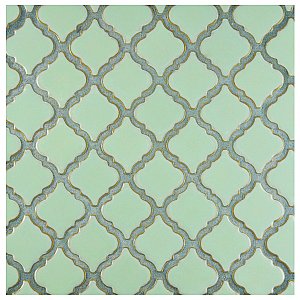 Hudson Tangier Light Green 12-3/8" x 12-3/8" Porcelain Mosaic Tile -10 Sheets Per Case -11 Sq. Ft.