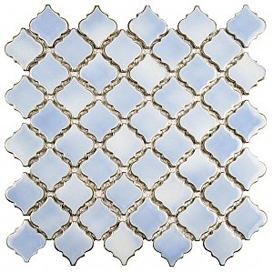 Hudson Tangier Frost Blue 12-3/8" x 12-3/8" Porcelain Mosaic Tile -10 Sheets Per Case -11 Sq. Ft.