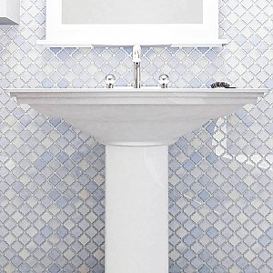Hudson Tangier Frost Blue 12-3/8" x 12-3/8" Porcelain Mosaic Tile -10 Sheets Per Case -11 Sq. Ft.
