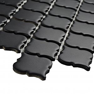 Hudson Tangier Matte Black 12-3/8" x 12-3/8" Porcelain Mosaic Tile -10 Sheets Per Case -11 Sq. Ft.