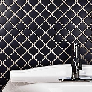 Hudson Tangier Matte Black 12-3/8" x 12-3/8" Porcelain Mosaic Tile -10 Sheets Per Case -11 Sq. Ft.